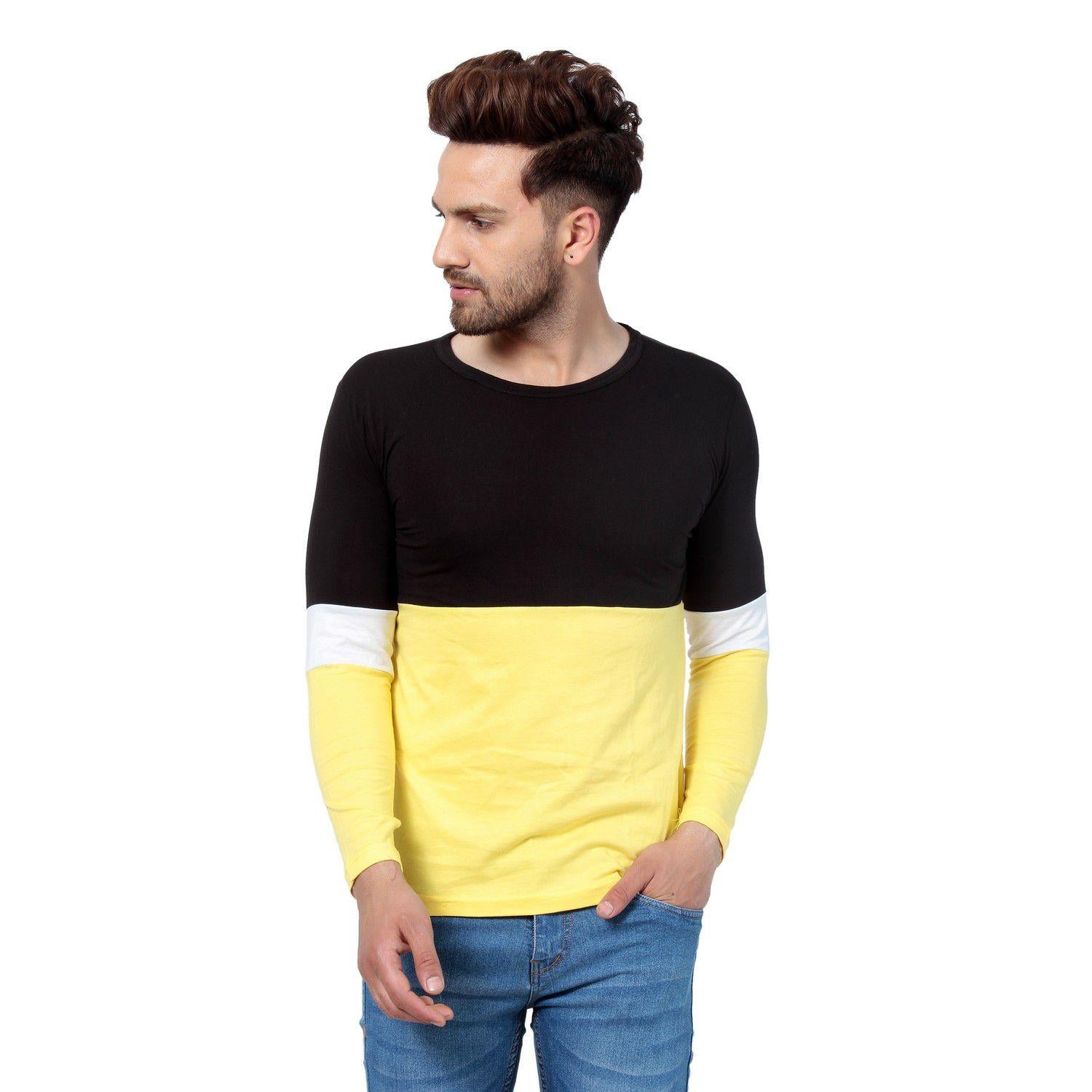 Code Cotton Color Block T-Shirt Roposo Clout