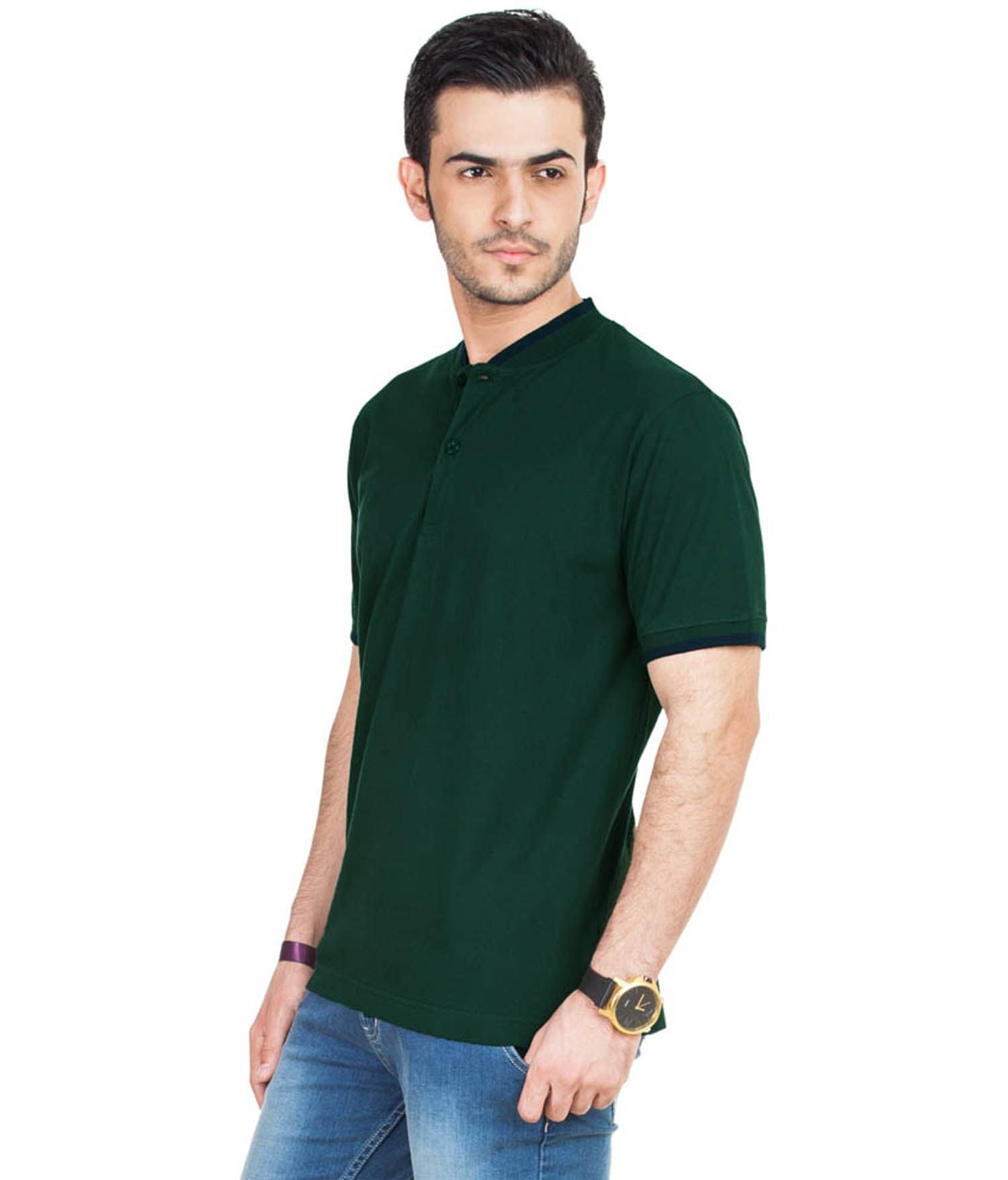 Poly Cotton Solid Half Sleeves Mens Polo T-shirt (Pack of 3) Roposo Clout