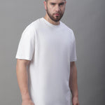 DOOR74 MENS SOLID WHITE COLOR OVERSIZE FIT TSHIRT Roposo Clout