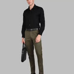 Mens Cotton Stretchable Solid Formal Trouser - shoponez.com