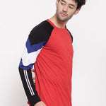 Cotton Color Block Full Sleeves Mens Round Neck T-Shirt Roposo Clout