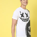 DOOR74 MENS PRINTED WHITE REGULAR TSHIRT Roposo Clout