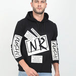 Cotton Blend Printed Full Sleeves Mens Hooded Neck T-Shirt Roposo Clout