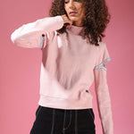 Women's  Cotton Pink Solid Sweatshirt Roposo Clout