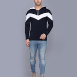 Cotton Color Block Full Sleeves Hooded T-Shirt Roposo Clout