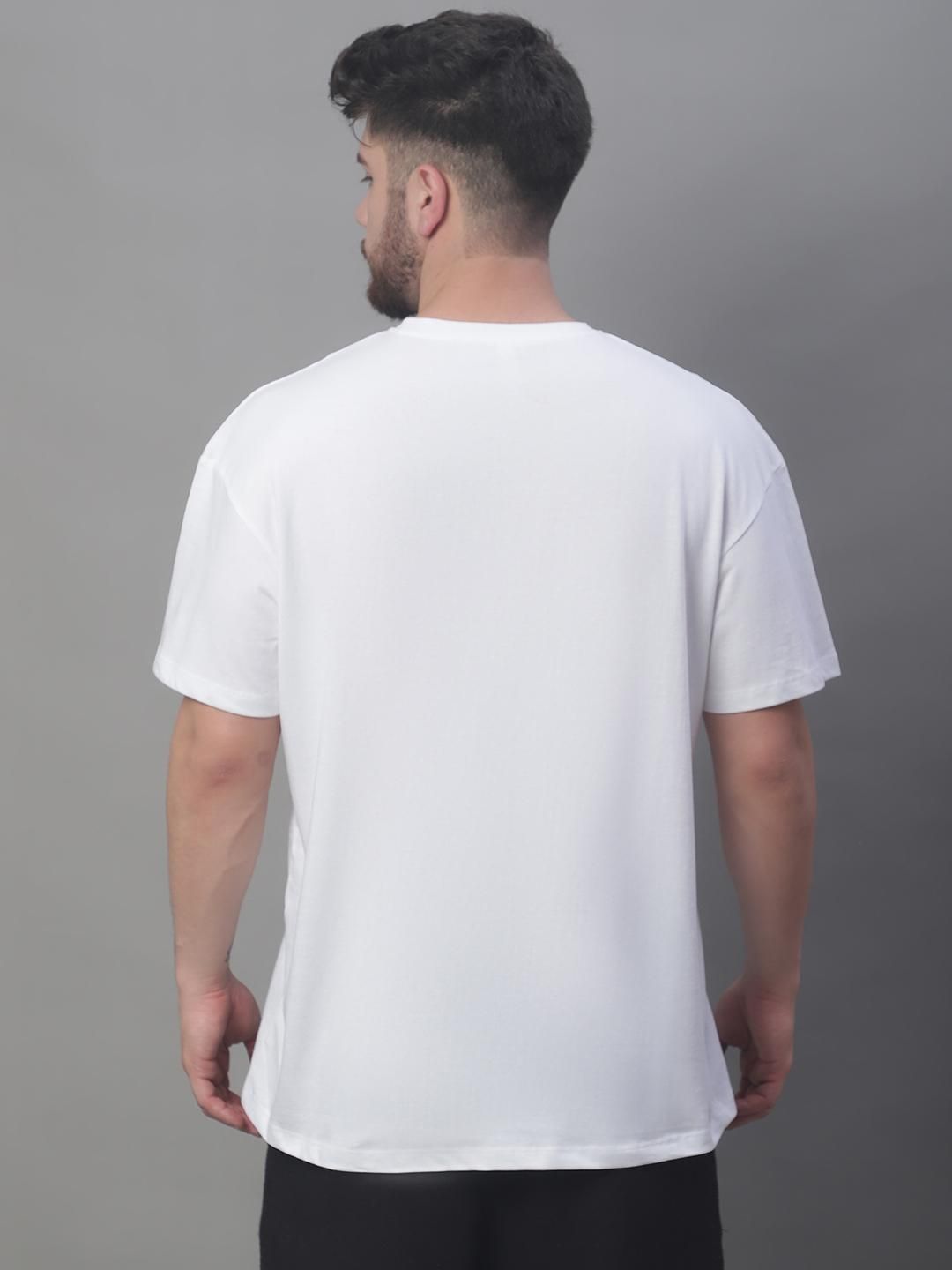 DOOR74 MENS SOLID WHITE COLOR OVERSIZE FIT TSHIRT Roposo Clout