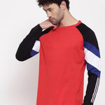 Cotton Color Block Full Sleeves Mens Round Neck T-Shirt Roposo Clout