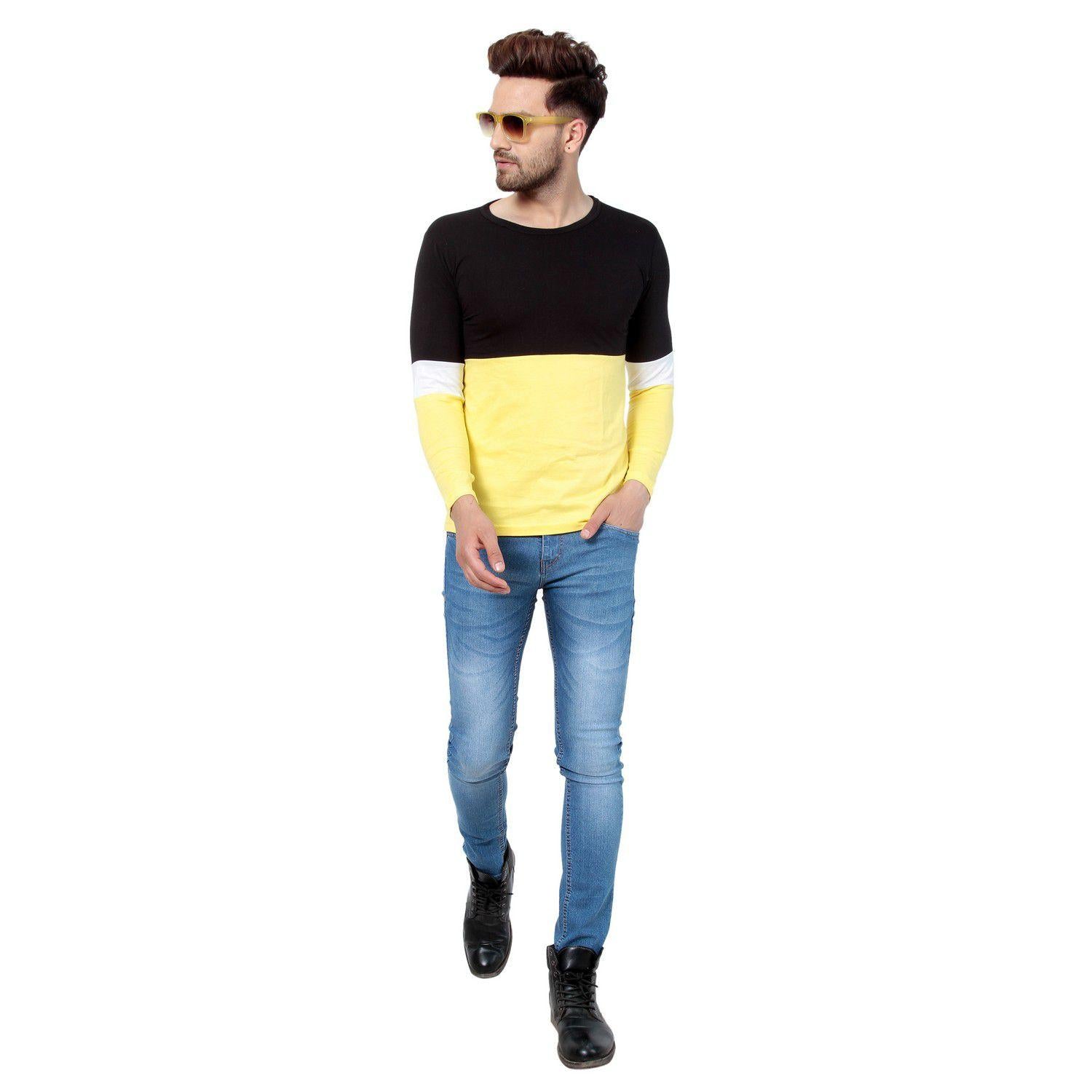 Code Cotton Color Block T-Shirt Roposo Clout