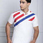 Door 74 Mens Stripe Print White Color Regular Polo Tshirt Roposo Clout